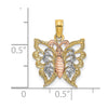 10K Two-tone w/White Rhodium Butterfly Cut-Out Charm