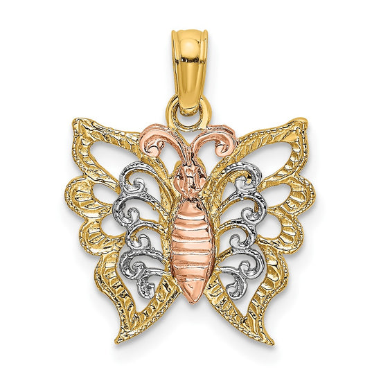 Gold Polished Butterfly Pendants
