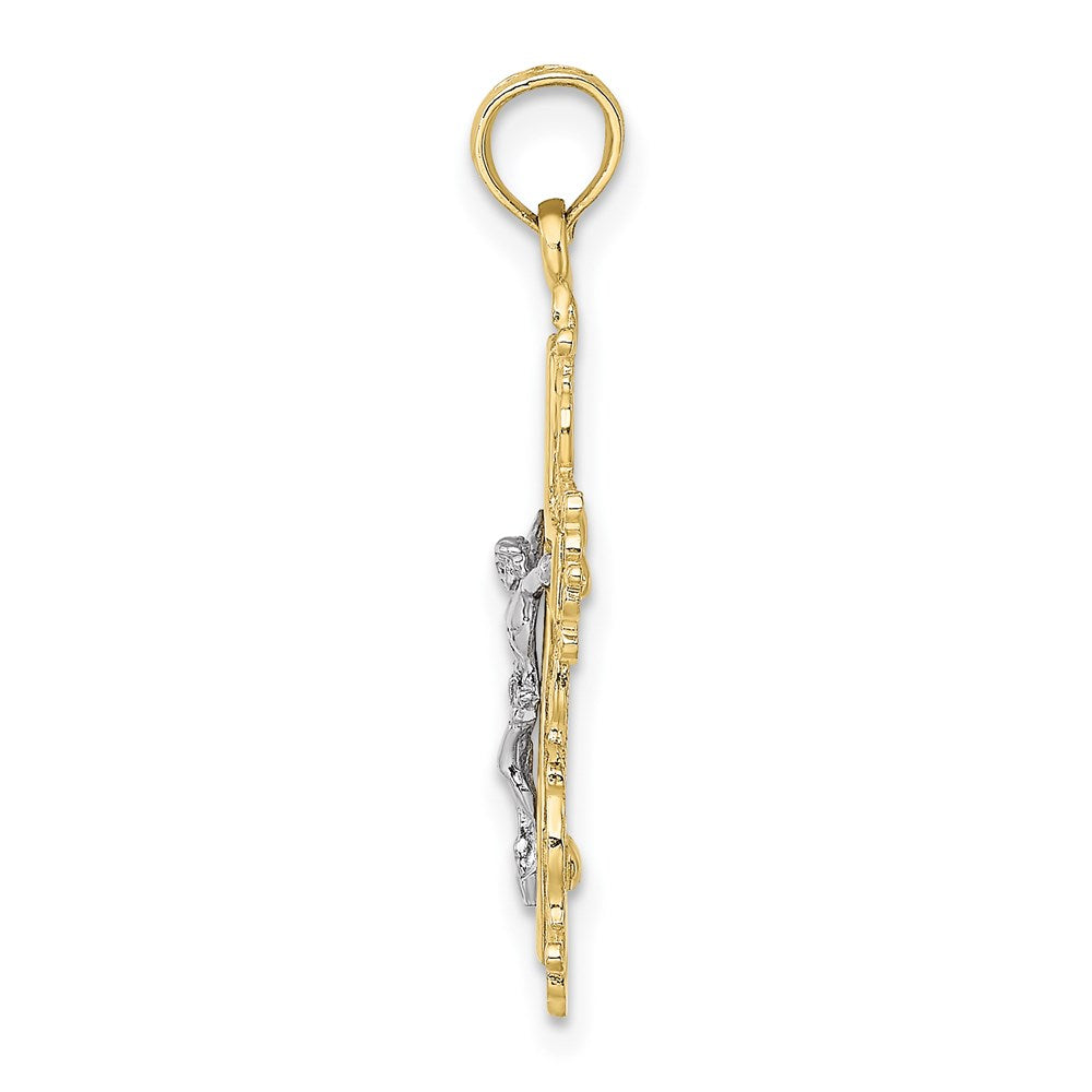 Gold Fluer de lis Crucifix Pendants