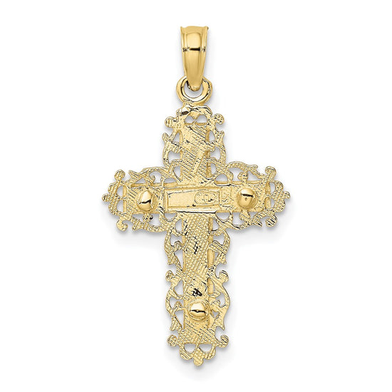 Gold Fluer de lis Crucifix Pendants