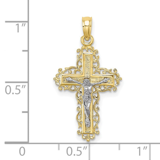 Gold Fluer de lis Crucifix Pendants