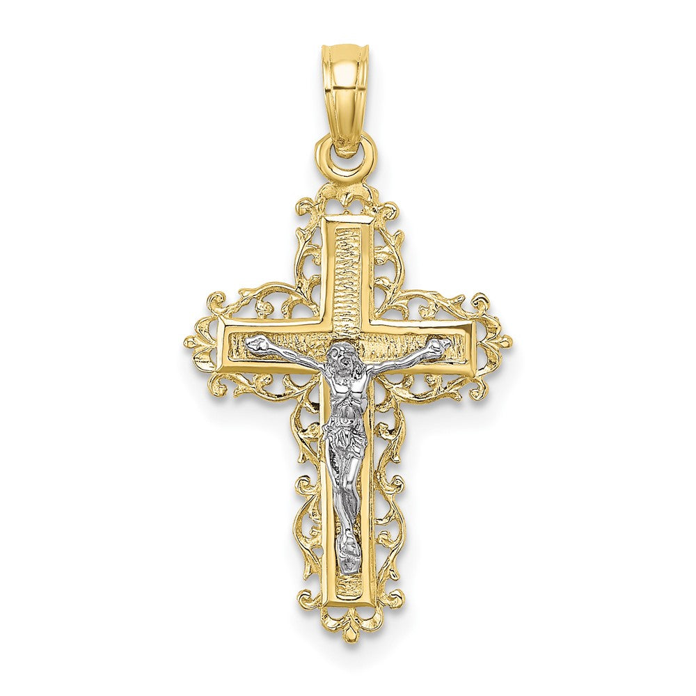 Gold Fluer de lis Crucifix Pendants