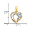 Gold Rhodium Cross in Heart Charm