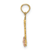 10k Two-Tone MOM Script and Flower Charm