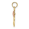 10k Two-Tone Textured Scroll w/ Flower MOM Charm