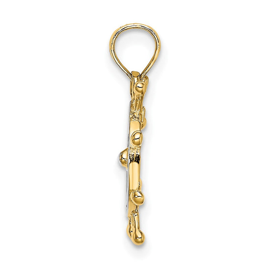 Gold Polished Ship Wheel Pendants