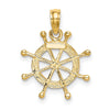 Gold Polished Ship Wheel Pendants