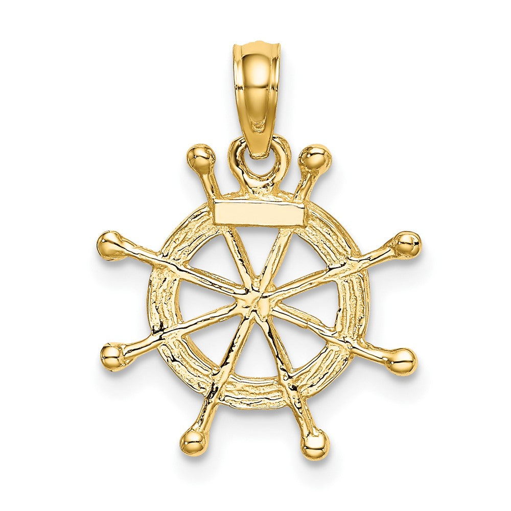Gold Polished Ship Wheel Pendants