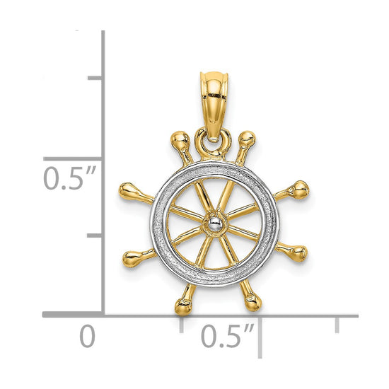 Gold Polished Ship Wheel Pendants