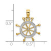 Gold Polished Ship Wheel Pendants