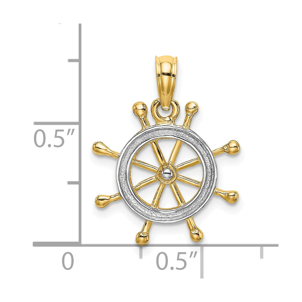 Gold Polished Ship Wheel Pendants