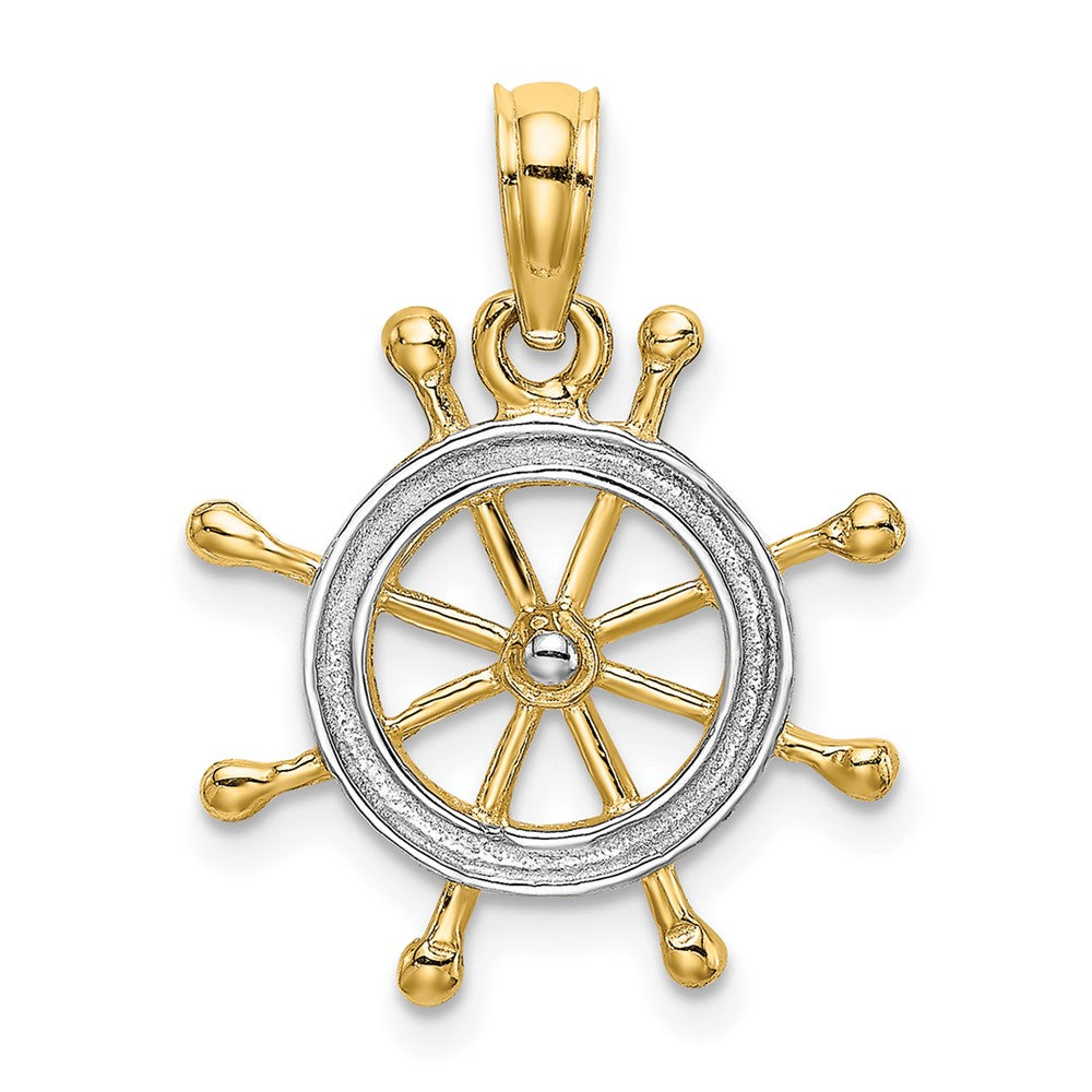 Gold Polished Ship Wheel Pendants