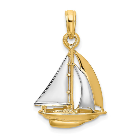 Gold Polished Sailboat Pendants