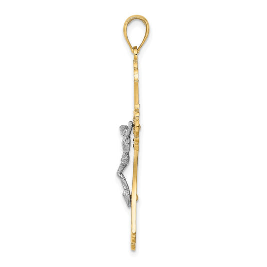 10K Two-tone Cut-Out Crucifix Charm