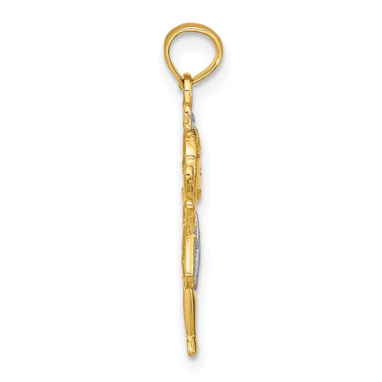 Gold with Rhodium Girl Charm