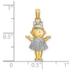 Gold with Rhodium Girl Charm