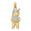 Gold with Rhodium Girl Charm