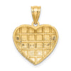 10K W/ Rhodium D/C Heart Charm