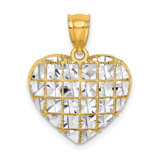 Gold Diamond-cut Heart Pendant