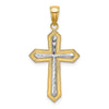 10K w/ Rhodium D/C Cross Pendant