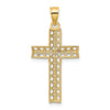10K w/ Rhodium D/C Filigree Cross Pendant