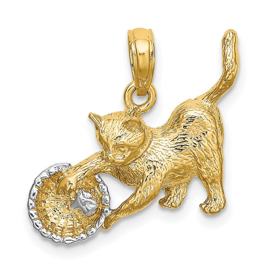 Gold Polished Cat Pendants