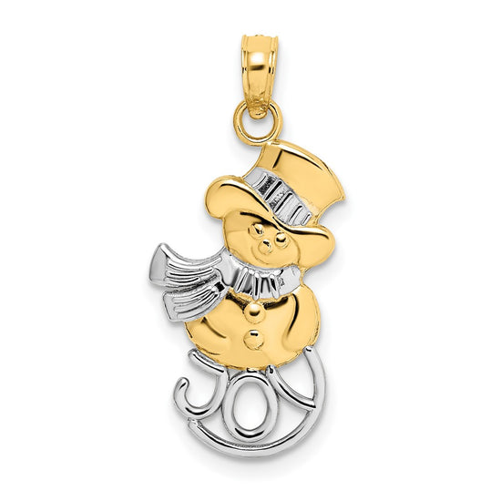 Gold Polished Snowman Pendants