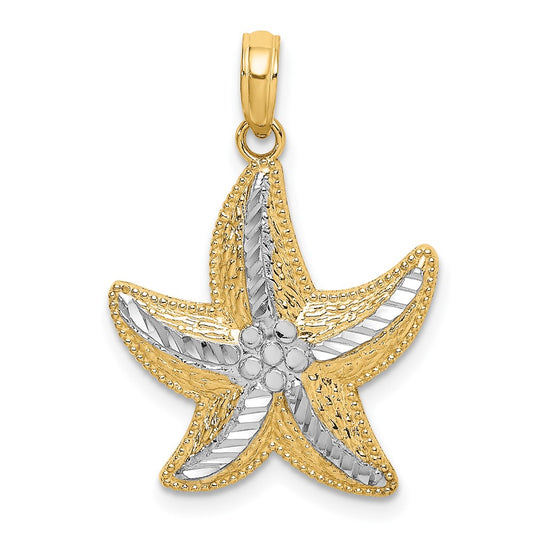 Gold Polished Starfish Pendants
