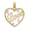 10k w/Rhodium LOVE w/Hearts Pendant