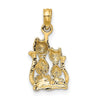 Gold Polished Cat Pendants