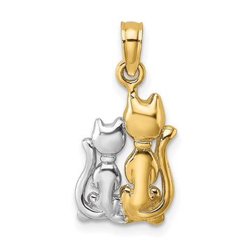Gold Polished Cat Pendants