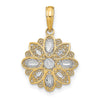 10K w/Rhodium and D/C  Filigree Flower Charm