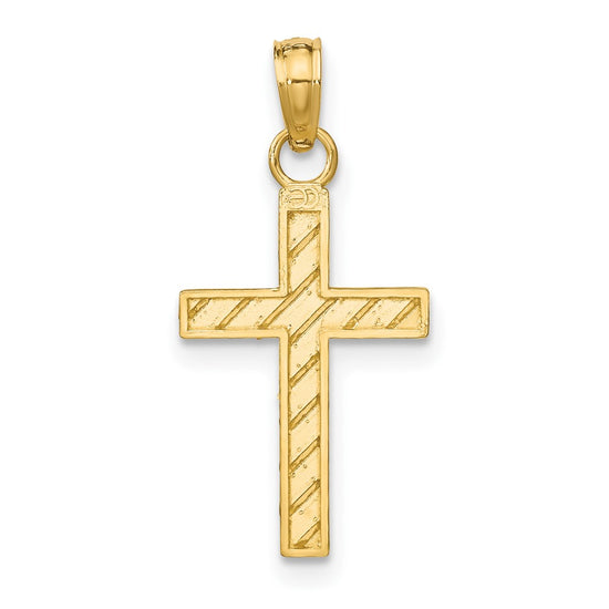10k D/C Cross Pendant