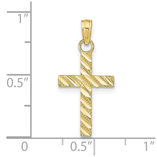 10k D/C Cross Pendant