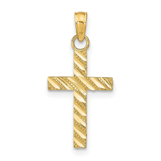10k D/C Cross Pendant