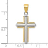 Gold Beveled Cross Pendant