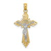 10K Two-tone D/C Crucifix Pendant