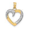 Gold and Rhodium Textured Heart Pendant