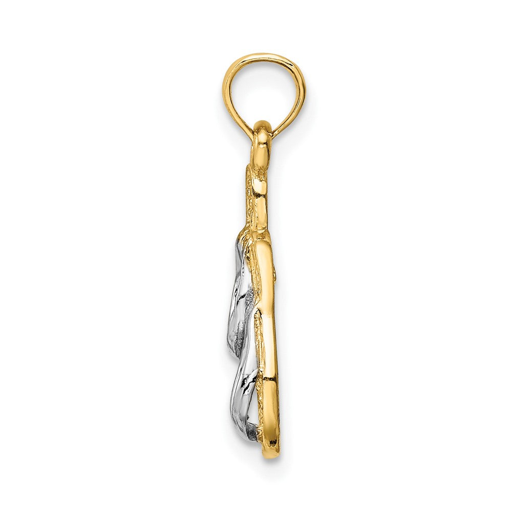 Gold Polished Flip Flop Pendants