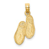 Gold Polished Flip Flop Pendants