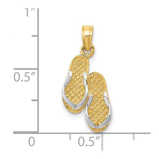 Gold Polished Flip Flop Pendants