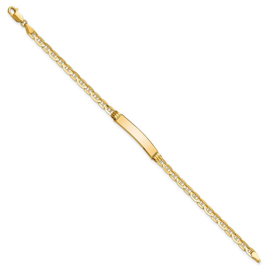 10k Polished Solid Chain/Solid Plate Anchor Link 25x5mm Plate 7 inch ID Bracelet