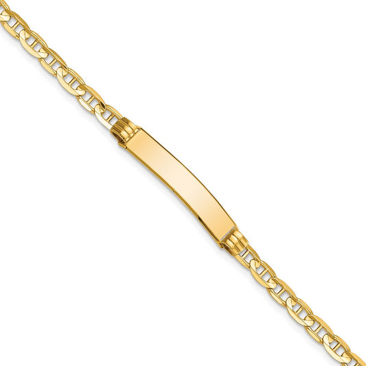 10k Polished Solid Chain/Solid Plate Anchor Link 25x5mm Plate 8 inch ID Bracelet