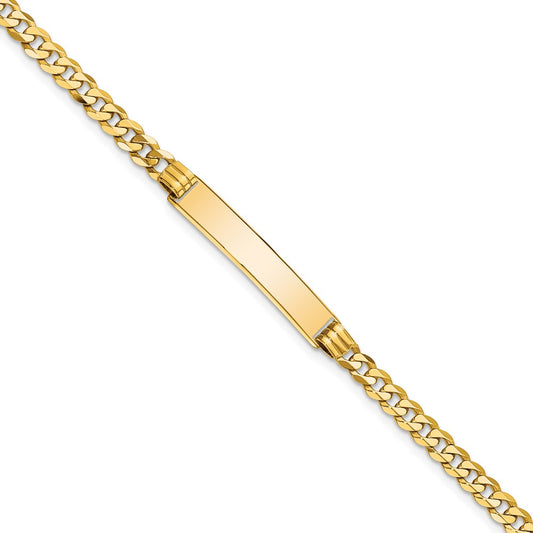10k Polished Solid Chain/Solid Plate Curb Link 25x5mm Plate 8 inch ID Bracelet