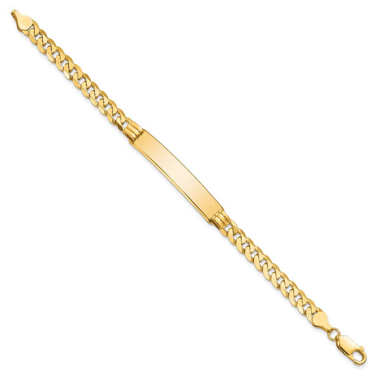 10k Polished Solid Chain/Solid Plate Curb Link 38x7mm Plate 8 inch ID Bracelet