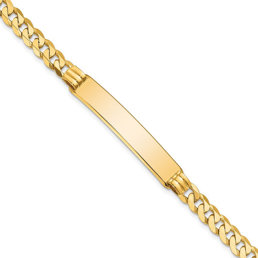 10k Polished Solid Chain/Solid Plate Curb Link 38x7mm Plate 8 inch ID Bracelet