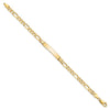 10k Polished Solid Chain/Solid Plate Flat Figaro Link 27x5mm Plate 7 inch ID Bracelet