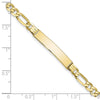 10k Polished Solid Chain/Solid Plate Flat Figaro Link 27x5mm Plate 7 inch ID Bracelet