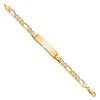 10k Polished Solid Chain/Solid Plate Flat Figaro Link 37x9mm Plate 8 inch ID Bracelet
