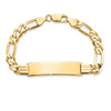 10k Polished Solid Chain/Solid Plate Flat Figaro Link 37x9mm Plate 8 inch ID Bracelet